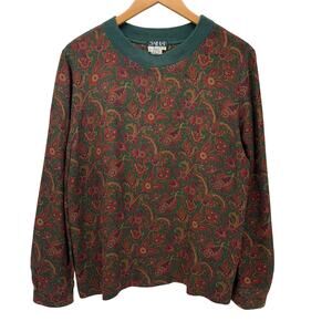 Searle Blatt Blouse Womens Medium 42 Silk Floral Paisley Made in Italy Vintage